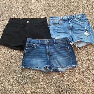 3pk old navy jean shorts - size 6